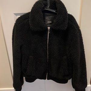 Black Sherpa/teddy jacket Ardene XS